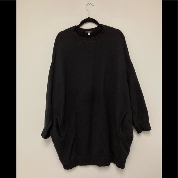 R13 Grunge Sweatshirt Dress - Washed Black. Size small. - Picture 7 of 11